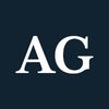 White letters "AG" on a navy background.