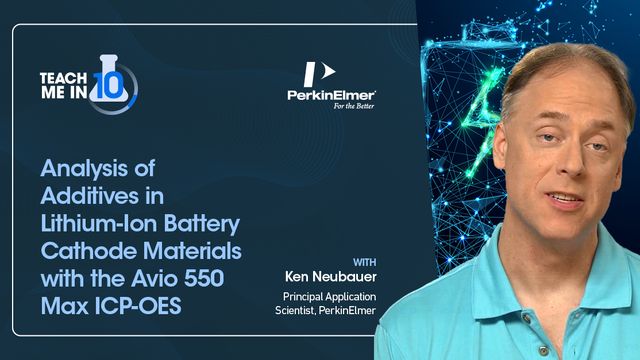 Ken Naubauer explaining the analysis of additives in lithium ion battery materials