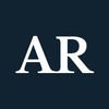 White letters "AR" on a navy background.