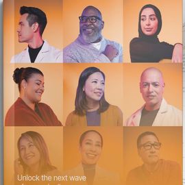 Cover of genomics discovery report highlighting diverse professionals in genetic research. 