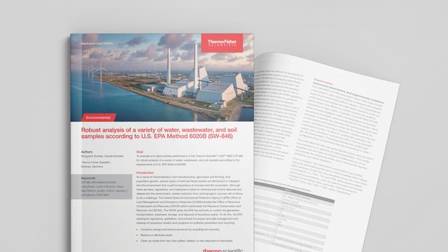 Brochure featuring a scenic photo of a city skyline alongside a flowing river.
