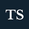 White letters "TS" on a navy background.