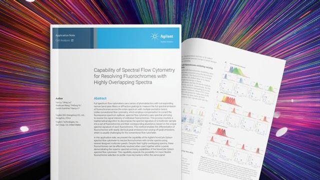 Agilent application note on spectral flow cytometry resolving overlapping fluorochromes.
